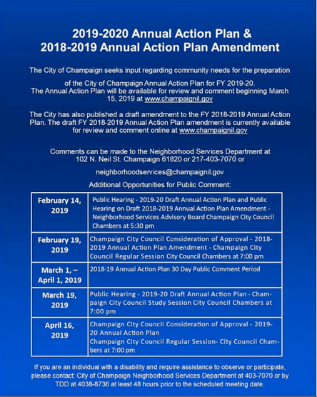 Comment on Champaign Annual Action&nbsp;Plan