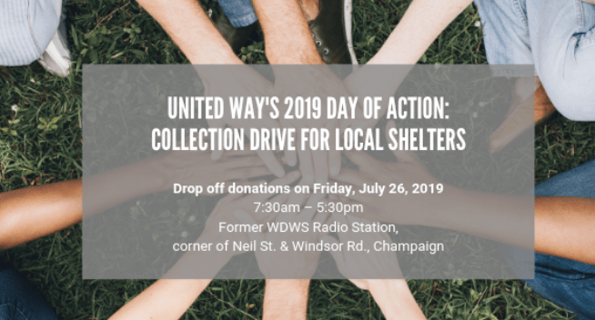United Way Day of Action Collection Drive for Local Shelters: July&nbsp;26